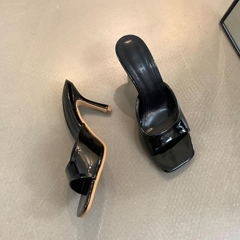 Fashion Fashion Square Toe Women 7cm Heels Pumps Shoes New In Spring Summer Female Slip On Footwear Ladies High Heels Shoes Slides