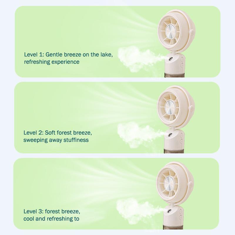 Rechargeable Handheld Misting Fan-Portable Battery Operated Water Mist Fan With 3 Adjustable Speed-Cooling Fan