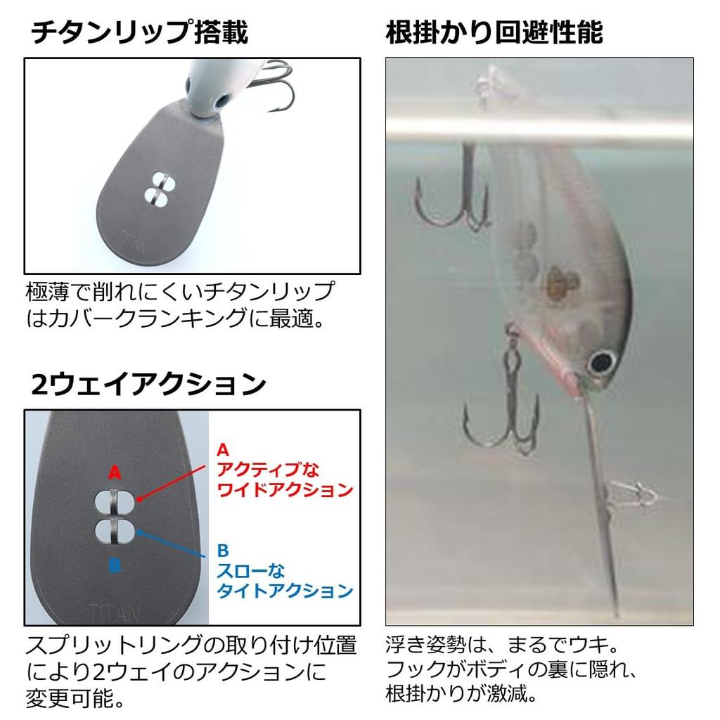 DAIWA Crankbait T.D. Hyper Crank Jr.Ti Blue Back Chart