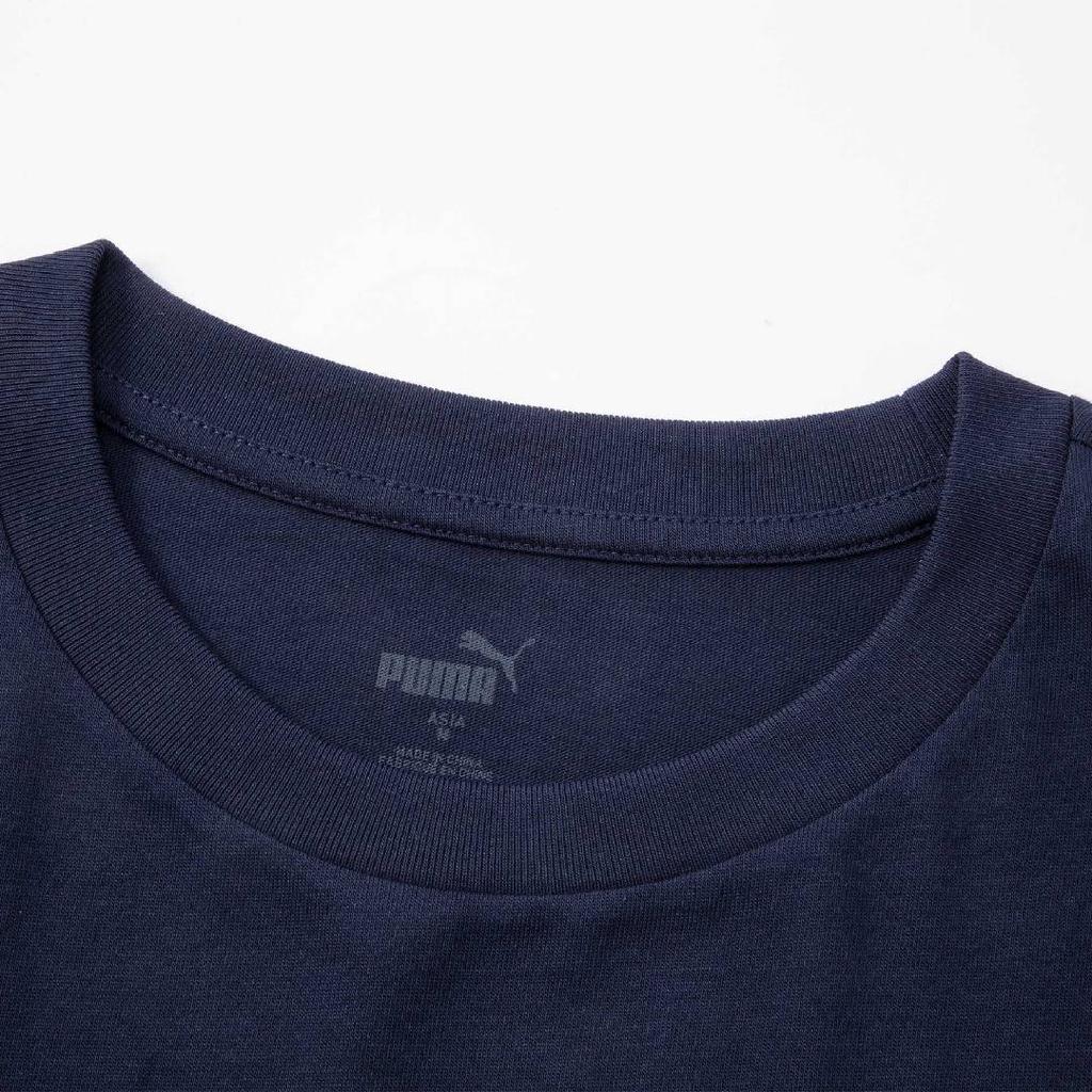 Puma Logo Print Casual Sports Crew Neck Short Sleeve T-Shirt Men Tops Navy-Blue 686393-06