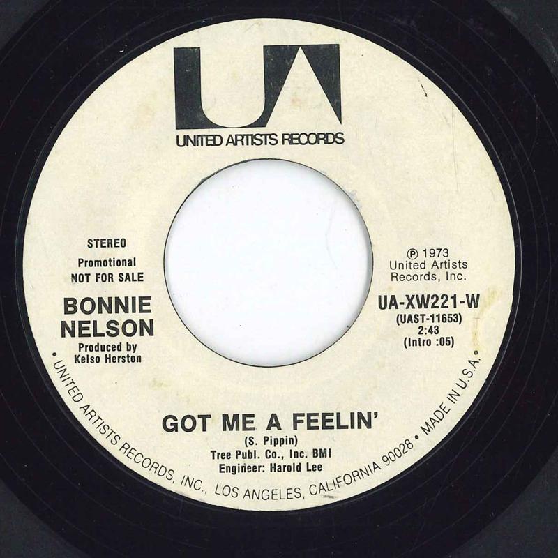 

7inch Record BONNIE NELSON Got Me A Feelin UAXW221WPROMO UNITED ARTISTS US Folk Used