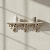 Carved Display Shelf Distressed White Finish French Decorative Wall Ready To Hang for Photo