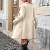 Women's Slim Fit Wool Suit Coat - Elegant Long Sleeve Outerwear for Fall and Winter