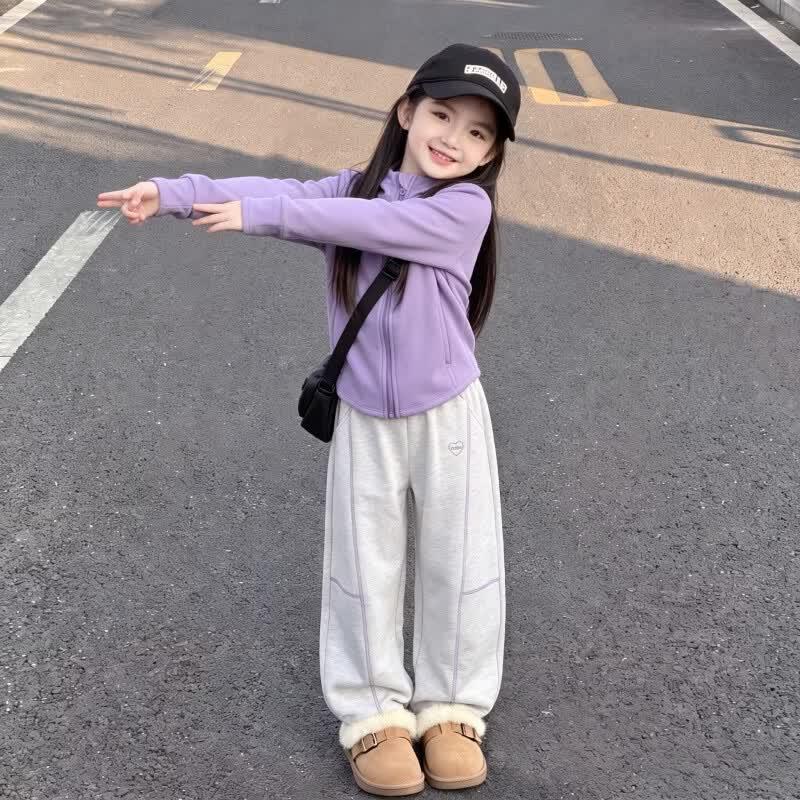 Moonkids Girls' Hooded Sportswear Set