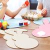 10pcs Easter Creative Rabbit Wooden Crafts | Blank Unfinished Wooden Slices for Painting Art, Ideal for Home Party Decorations
