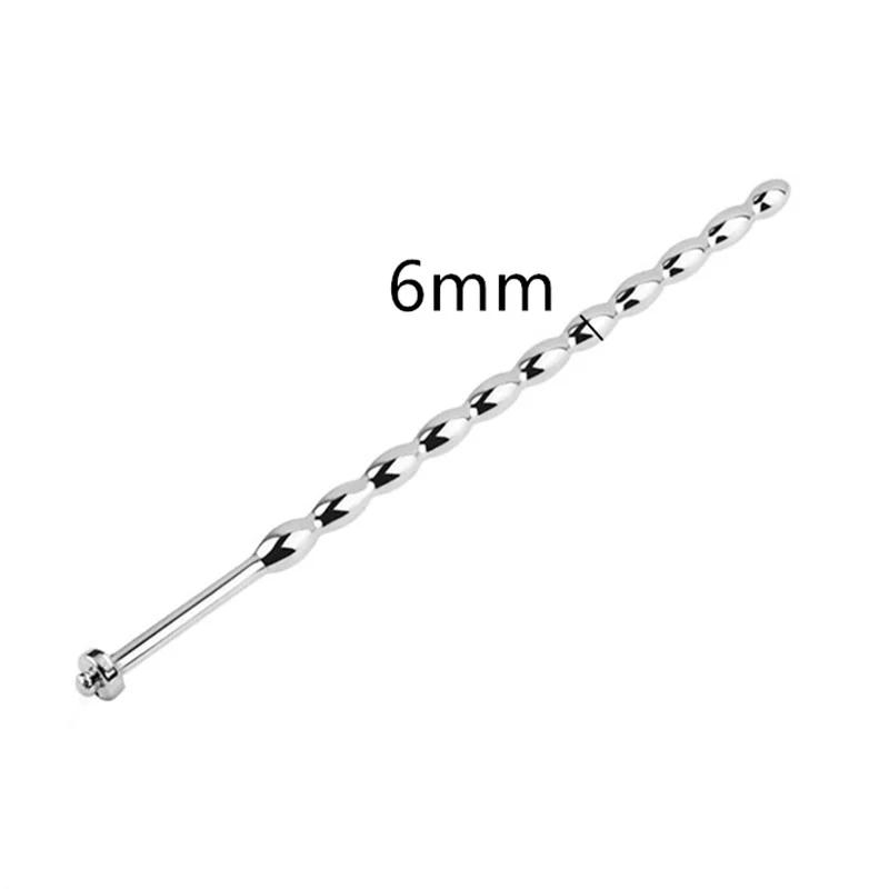 6/8mm Stainless Steel Penis Plug Electrical Shock Uretral Stimulator Urethral Sounding Beads Penis Massage Wand Sex Toys for Men