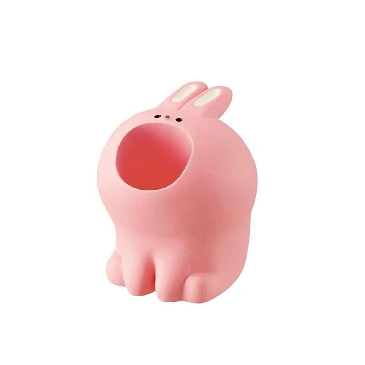 

Resin Pen Holder Big Mouth Cat Cartoon Cute Mini Dog Cat Doll Paper Clip Storage Office Room Desktop Decorative Ornaments Rabbit