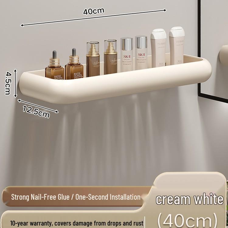 Punch-Free Gunmetal Bathroom Shelf: Wall-Mounted Storage for Vanity & Toilet