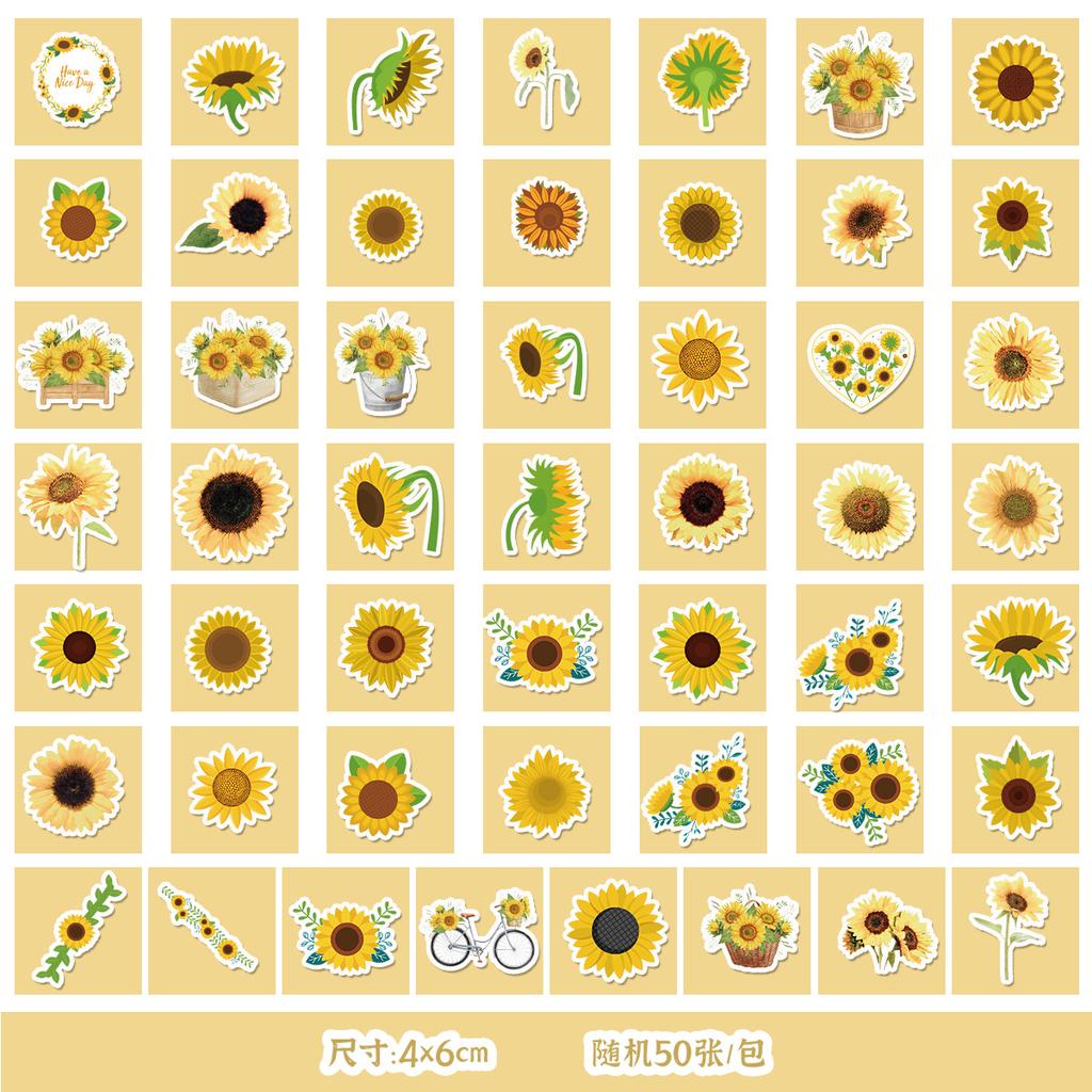 50/100 Cute Style Flowers and Succulent Graffiti Stickers Suitcase Decoration Waterproof Stickers DIY Hand Account Stickers