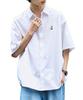 WEGO Short Sleeve Easy Short Sleeve Summer Oversized Loose Oversized Size White Men's Shirt, Care, One-Point Shirt, Top, Clothing, Shirt, Fit,