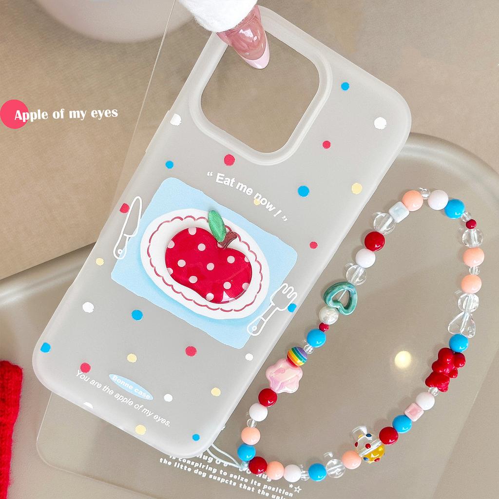 Colorful Polka Dots 17promax Three-dimensional Red Apple 16 Mobile Phone Case Iphone14 Suitable for 13 Lanyard 11 Silicone