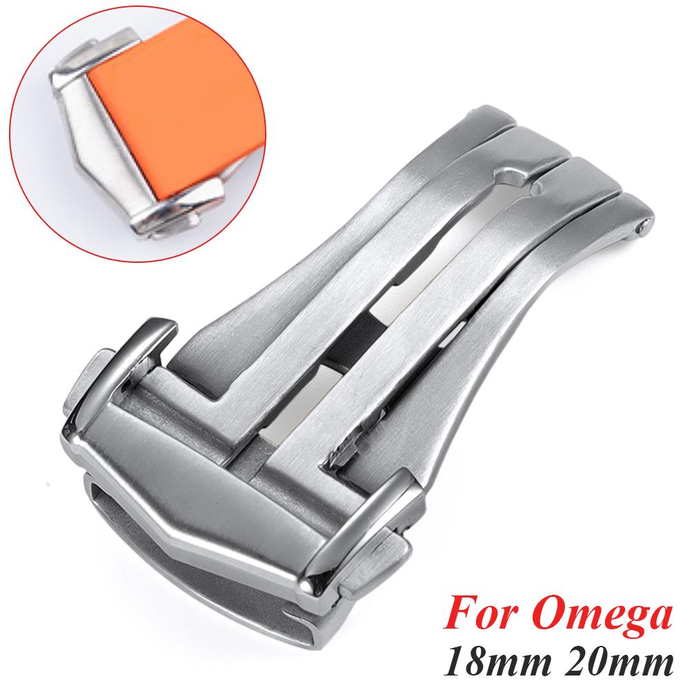 18mm 20mm Stainless Steel Watch Buckle Deployment Clasp Accessories Replacement Buckle for Omega Leather Nylon Watch Strap Clasp
