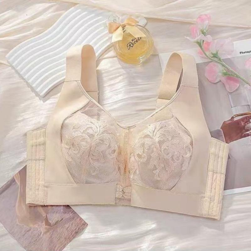 Anti-sagging Thin Breathable Underwear Adjustable Breast Control Push-up Large Size Bra