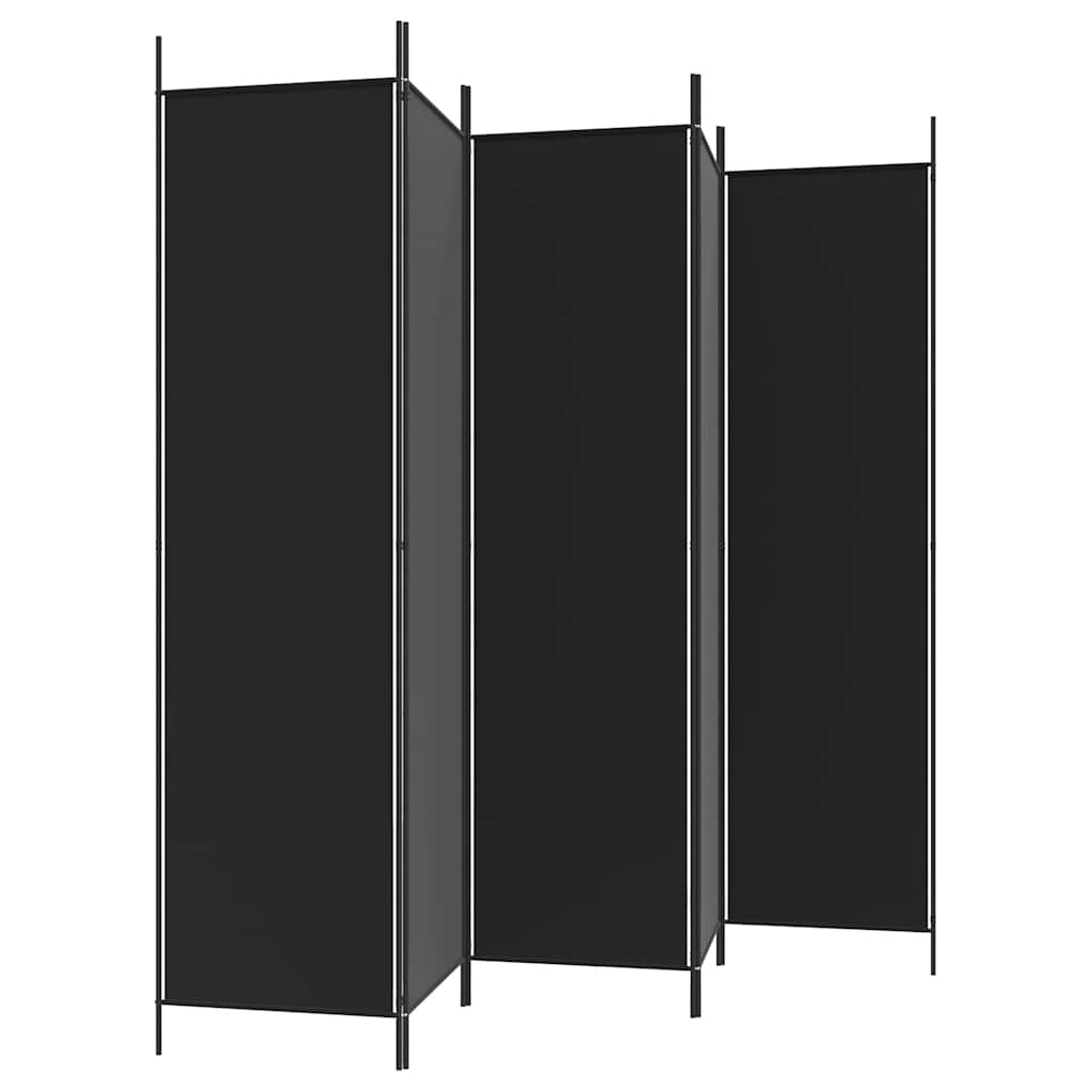 Vidaxl 5-Panel Room Divider, Black, 250X200 Cm, Fabric