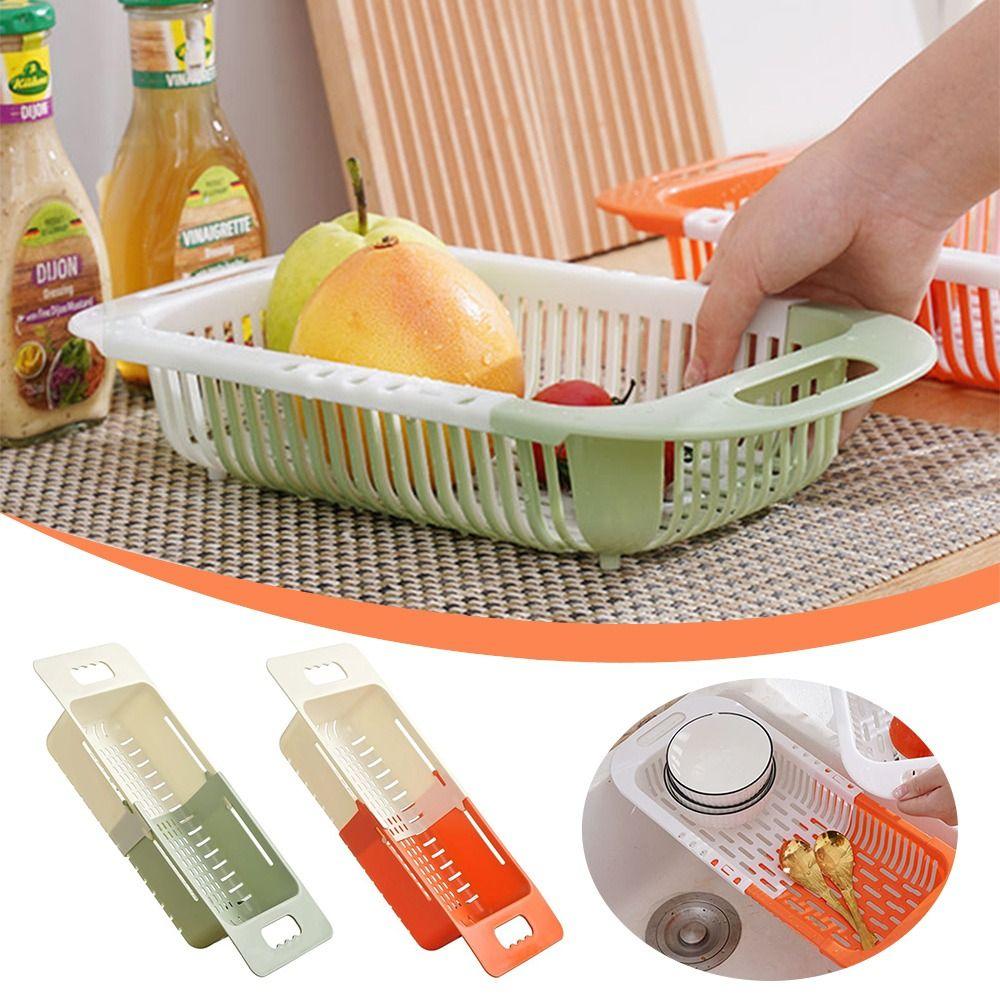 

Double-layer Fruit Vegetable Rinse Basin with Filter Tray Sink Storage Rack Fashion Filter Rack помаранчевий