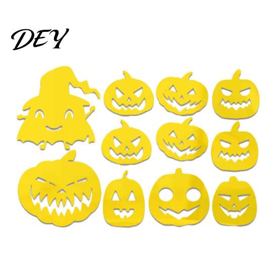 Removable Ghost Decals for Wardrobes 11Pcs Halloween Pumpkin Mirror Wall Stickers, Self-Adhesive Acrylic Decals, DIY Versatile Art Commercial