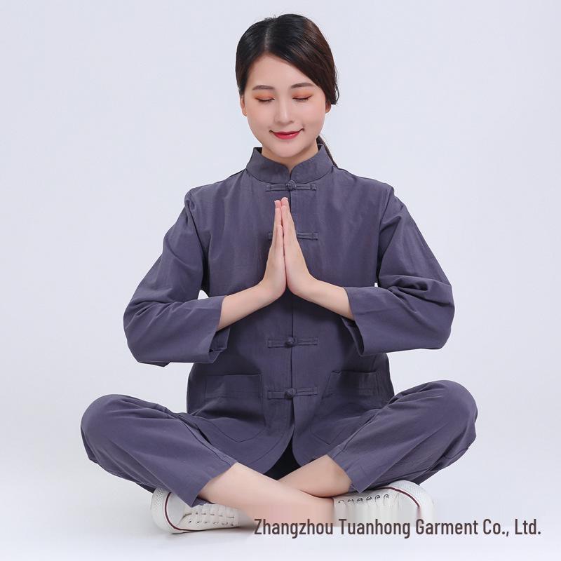 Haiqing Unisex Zen Meditation Clothing Pure Cotton Set for All Seasons