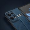 SULADA Fashion Series For Oppo Find N2 5G Crazy Horse Texture Phone Case Leather Coated PC+TPU Anti-drop Cover with Wristband Kickstand