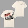 Corvette C5 Sports Car T-shirt, Retro Red Graphic with Classic C5 Front View and