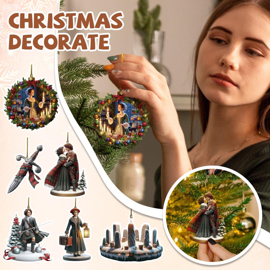 2D Christmas Pendant Decoration Christmas Tree Acrylic Pendant Decoration Christmas Inspirational Gift