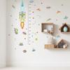 Cartoon Planets Rocket Height Chart Wall Sticker Self-Adhesive Removable for Kids Room Nursery Home Decor