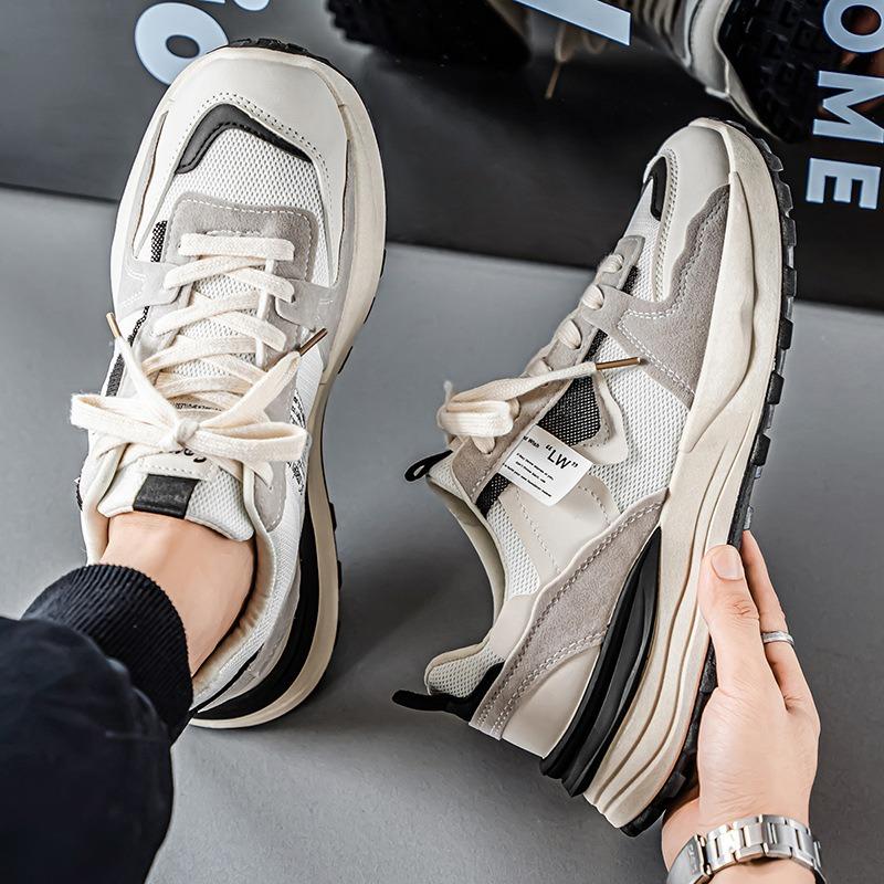 New men's shoes men's breathable sports and leisure versatile platform waffle dad trendy shoes single shoes