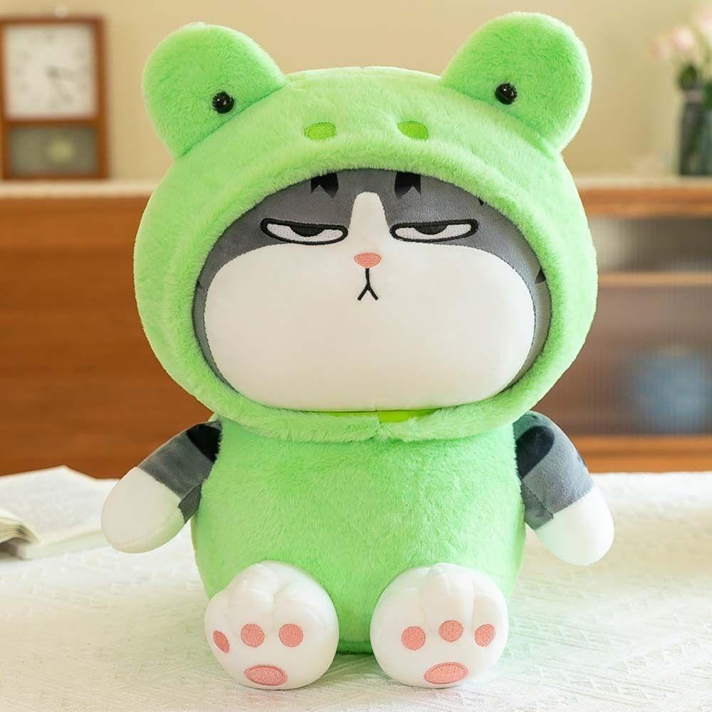 Cosplay Frog Sofa Decoration Stuffed Toys Cat Plush Toys Dressup Cat Plush Doll Plush Animal Toy