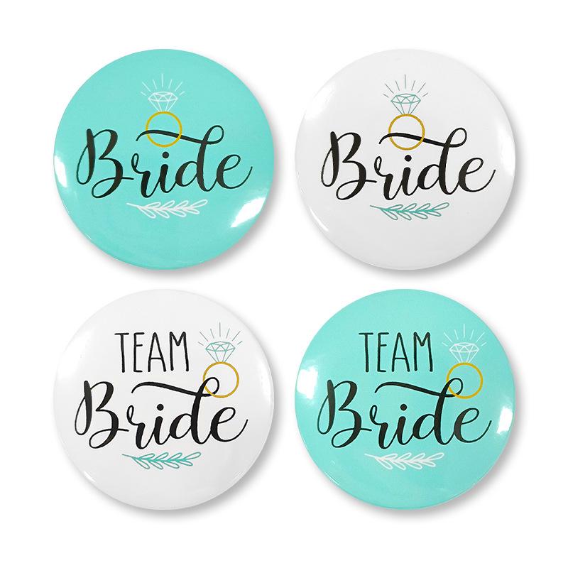 Team Bride Tinplate Badge for Bachelorette Party - 58mm Festive Decoration