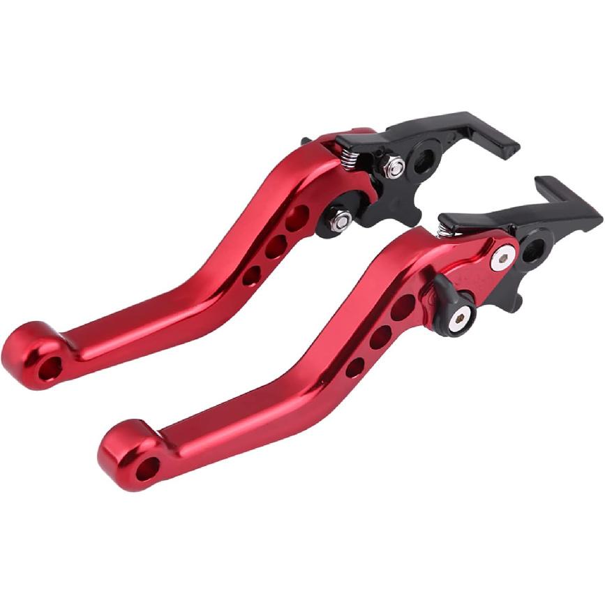 MUNEFE Motorcycle Brake Lever, Aluminum Alloy Short Brake Levers, Clutch Brake Handle Levers for Most of Motorcycles, Scooters and Electric красный