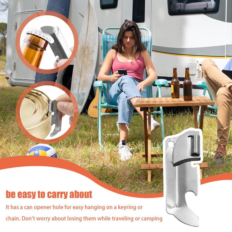 Portable Bottle Jar Opener Stainless Steel Hand Held Can Opener Safe Cut Can Kitchen Gadget For Emergency Bottle Opener Party