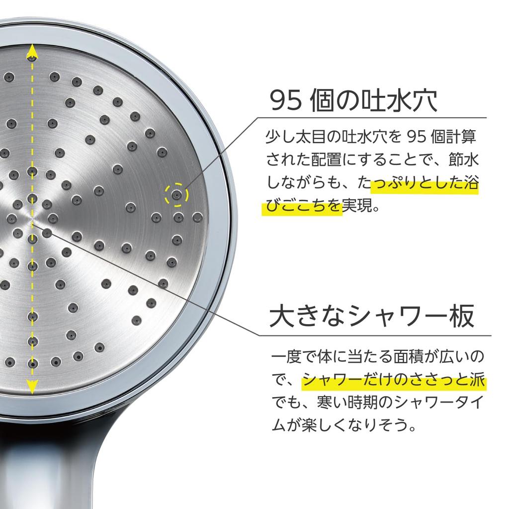 SANEI Large Metallic Shower Large Shower Water Made in Head, Plated, Plate, 25% Saving, Japan, PS3501-81XA-CHA20-EC