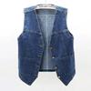 Giacca Gilet Primavera Estate Gilet di Jeans Cappotto Corto Senza Maniche Largo da Donna Gilet Chaleco Mujer