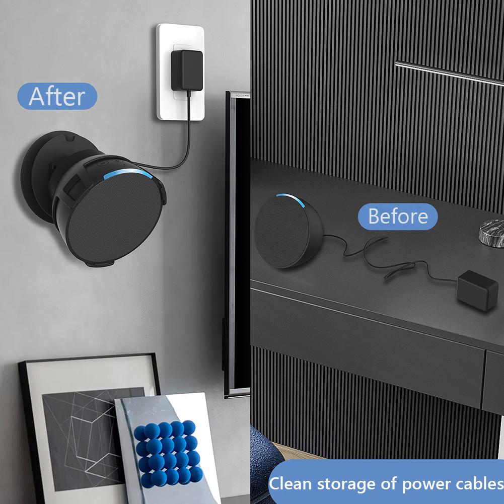 Wall-mounted Mini Speaker Bracket Space Saving Prevent Falling Home Decoration Built-in Cable Management for Echo Pop
