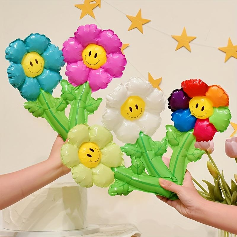 30 handheld daisy balloons, 14.17 inches high, self sealing aluminum foil balloons, suitable for birthday decoration, etc