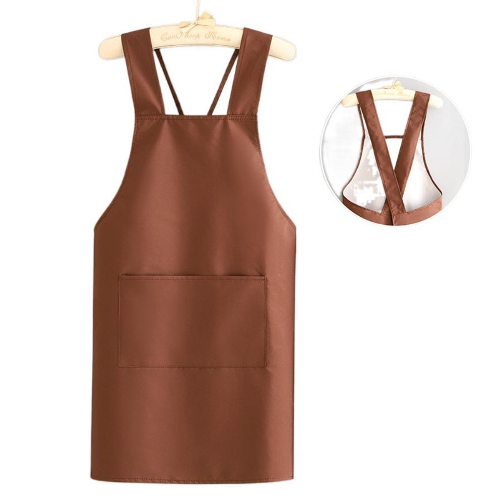 Waterproof Household Work Apron X-Back Dishwashing Cleaning Apron Waiter Sleeveless Apron  BBQ