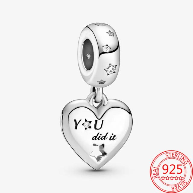 

Настоящее серебро 925 пробы, открывающийся медальон в форме сердца, висячий шарм, подходит для модного браслета, женский свадебный браслет, серебряные украшения