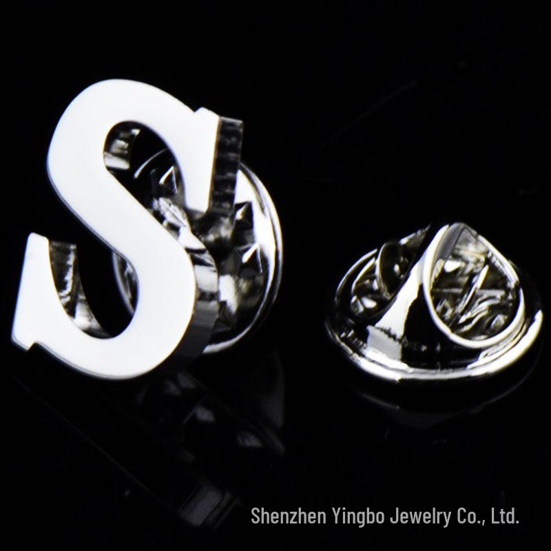 High-Quality Brass English Letter Brooches A-Z for Men & Women – Suit, Jacket, Shirt Badge.