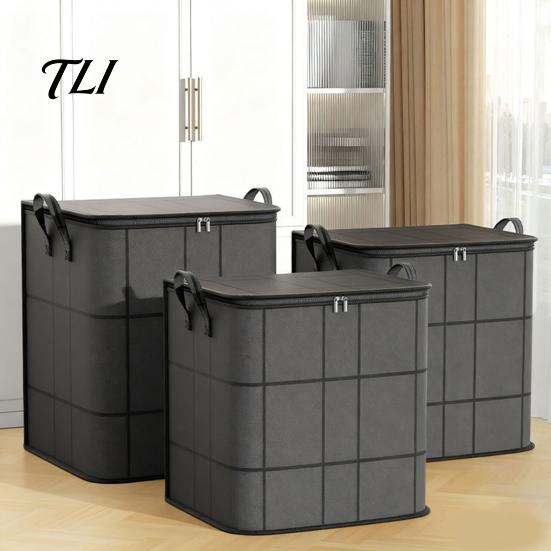 Large Capacity Moving Bags Storage with Reinforced Handles, Foldable Non-woven Fabric Organizer, Travel Packing Organizers Totes for Clothes