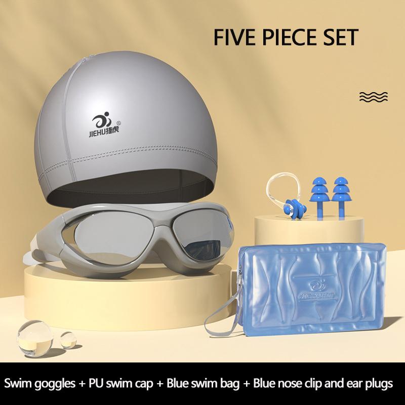 

Взрослые очки для плавания с электропокрытием, водонепроницаемые, с защитой от запотевания, портативные, регулируемые, силиконовые, мужские, женские, спортивные очки для плавания, набор