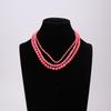 Exquisite 4 6 8Mm Beads Pink Blue Natural Stone Beaded Necklace For Women Simple Chokers Daily Party Jewelry Gift