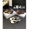 648-1 Nische Keilabsatz Flip-Flops Für Damen Sommerurlaub Stil Quadratischer Zehenbereich Coole Hausschuhe