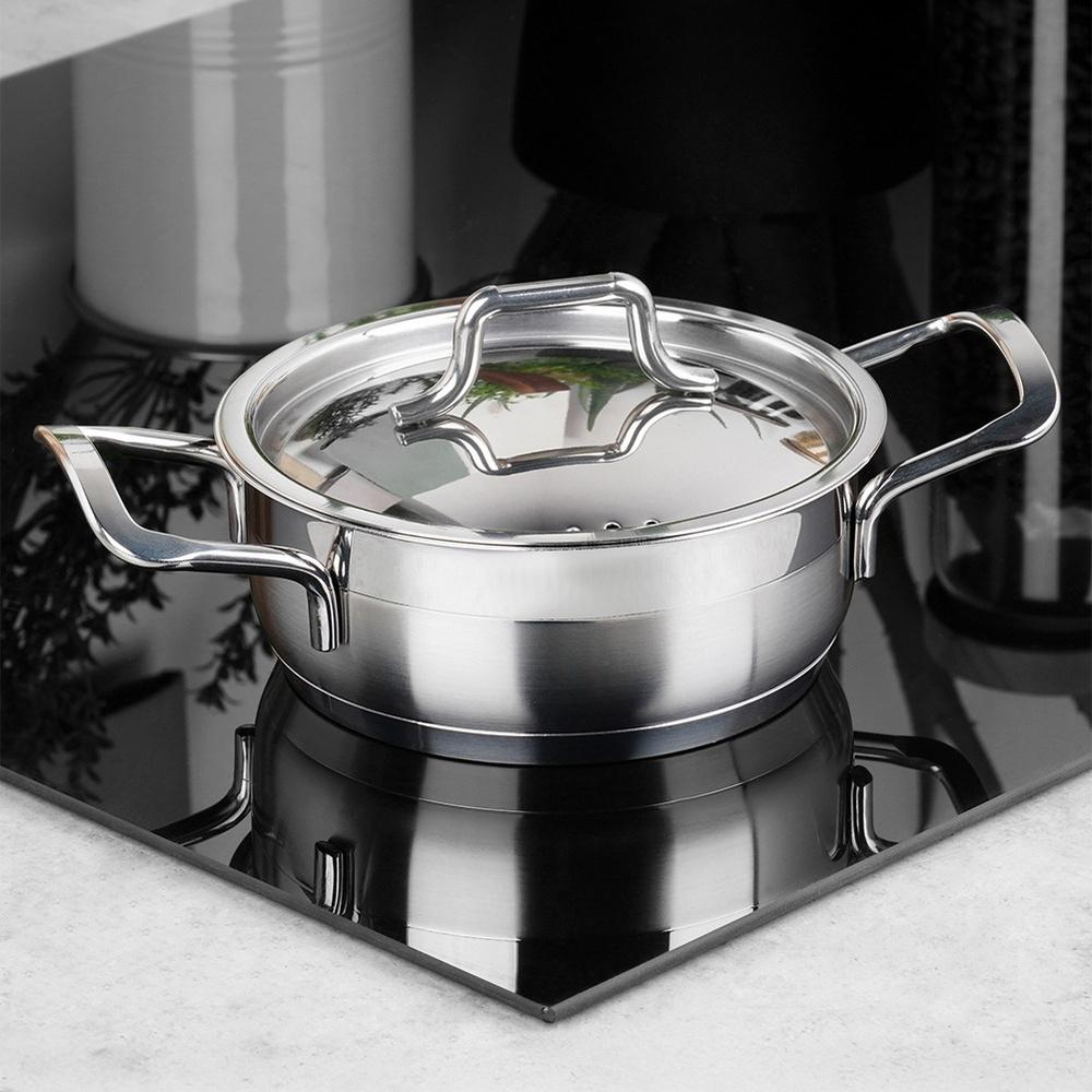ANETT steel pot with lid 14 cm, 700 ml