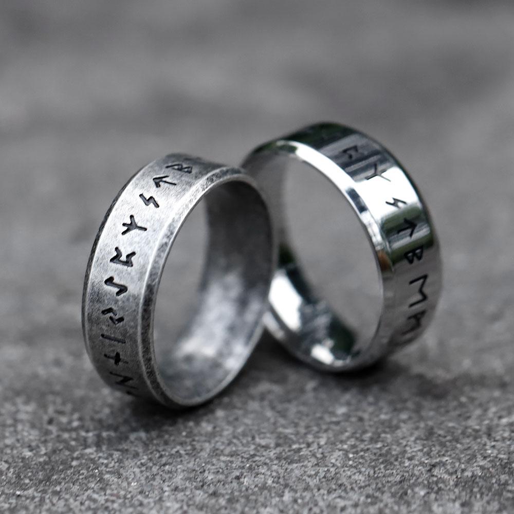 2026 NEW Men's 316L Stainless-steel Rings Retro Odin Norse Viking Amulet Rune RING for Teen Fashion Jewelry Gifts Free Shipping