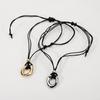 Tooxika Personality Design Irregular Circle Pendant Necklace Simple Knot Tie Rope Necklace
