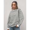 New Autumn and Winter Colorful Striped Round Neck Loose Sweatshirt for Women