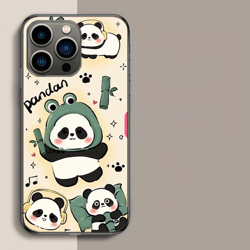 Very Cute Little Panda Phone Case For Iphone 17 Air 15 Pro 14 Plus 16 Pro Max 17E 16E 12 13 Mini 11 Cover Cute Fundas
