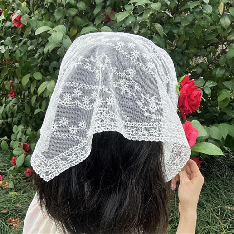 Soft and Comfortable Lace Hair Bandanas for Women Bohomian Flower Hair Scarf