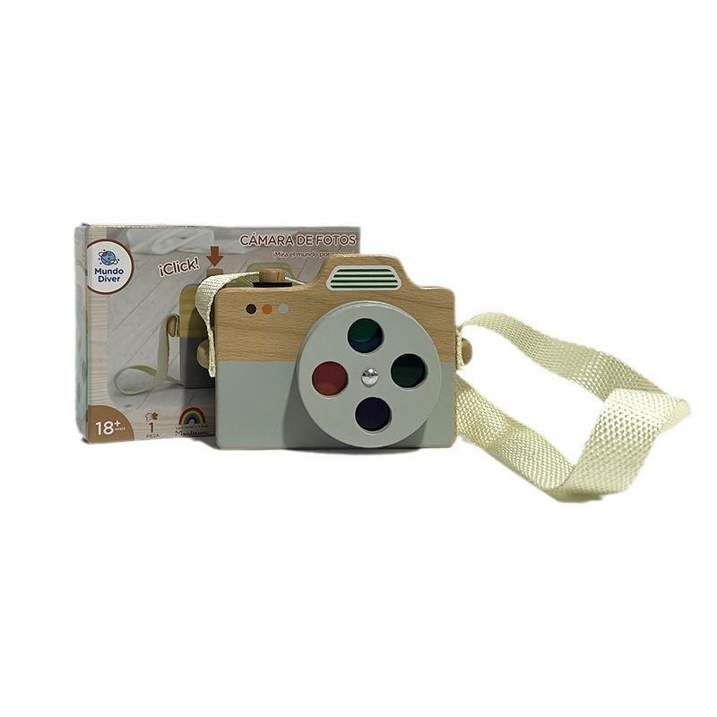 Camera Wooden Simulated With Hanging Rope Kid Puzzle Toy For Baby Fun Outdoor