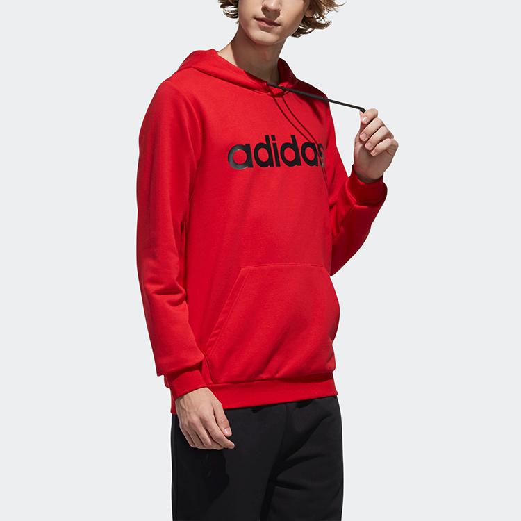 Adidas Neo Logo Print Casual Pullover Hoodie Men Hoodie Red EA3525