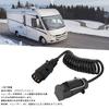 Caravan Spring Cable, 2m Cable Spring Cord 7 Pin Trailer Extension Trailer Plug Socket